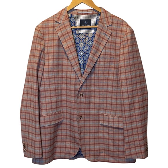 Tailorbyrd Blazer Men’s 42R Plaid Windowpane Sports Coat Single Breasted Dapper - Picture 1 of 17